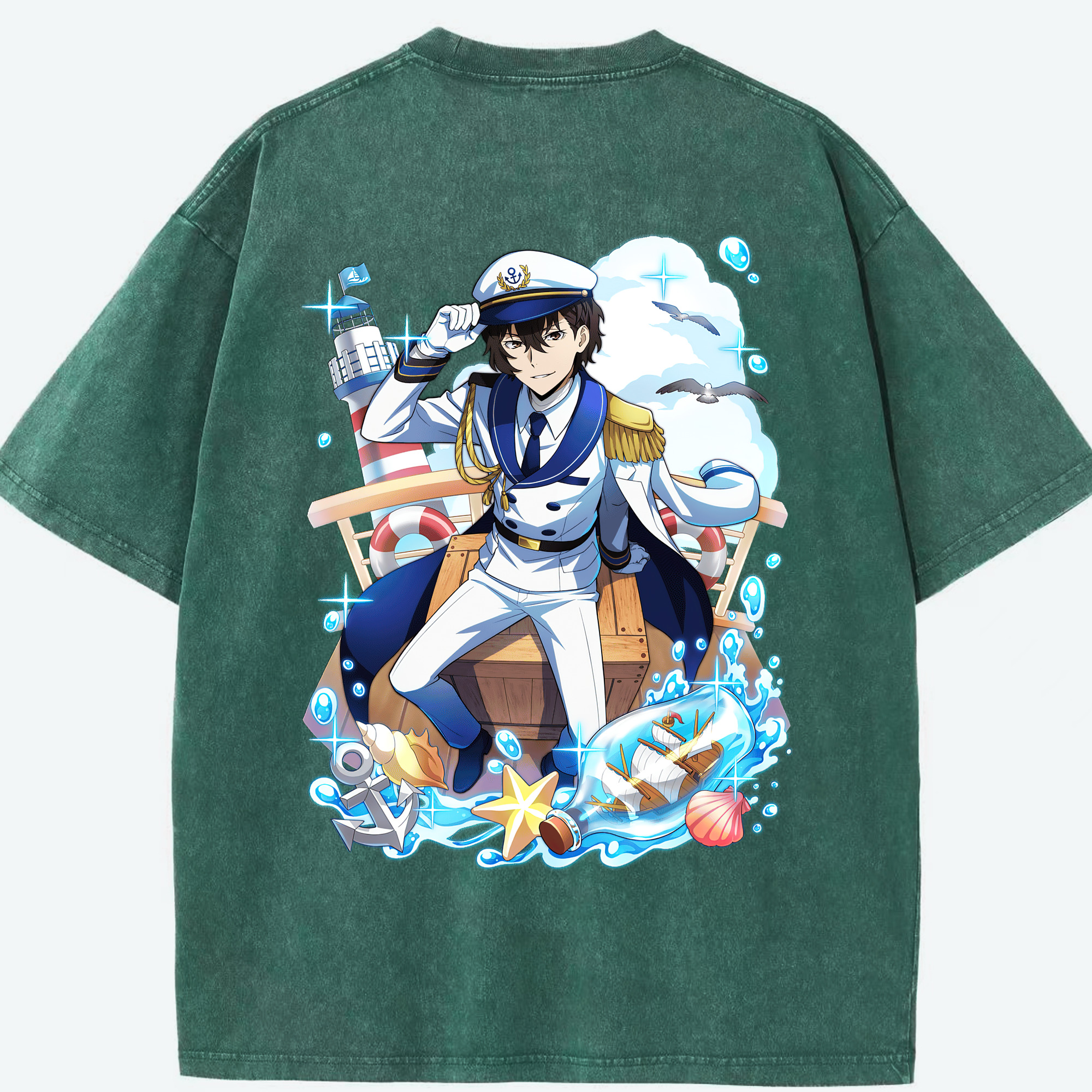 （画像用） 文豪ストレイドッグス Bungo Stray Dogs 綿100% ヴィンテージ風 半袖Tシャツ（背面プリント）